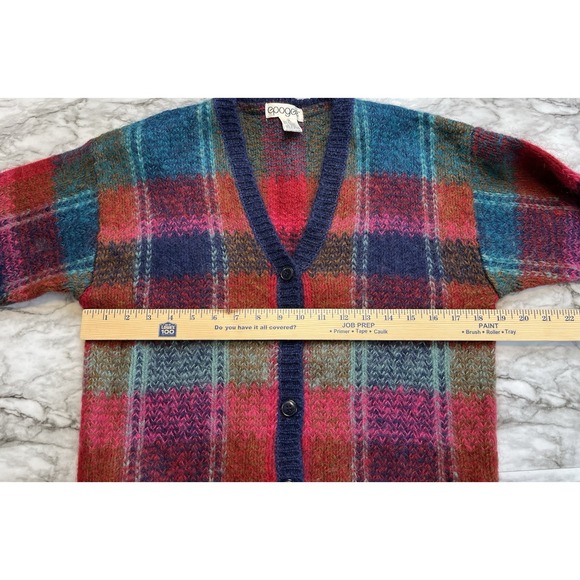 Epogee Vtg Women's Small Colorful Knit Cardigan Sweater Mohair Blend Preppy - Picture 6 of 7